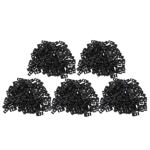 Wxqbjtam 500Pcs Plastic Toggle Spring Clasp Stop Single Hole String Cord Locks Drawstring