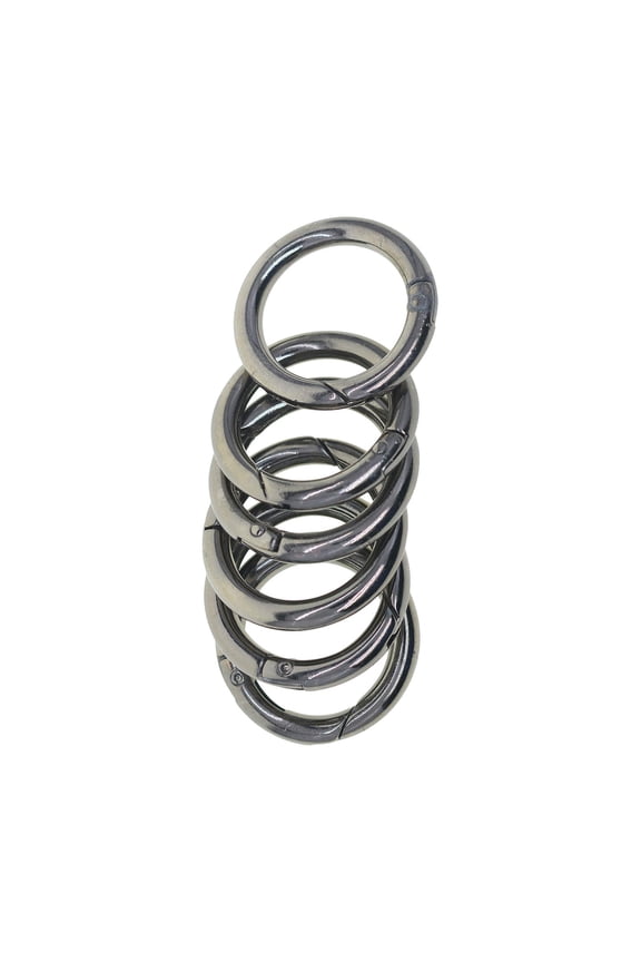 6 Pieces Spring Gate O Rings Metal Spring Rings Spring Rings Round Carabiner for Black
