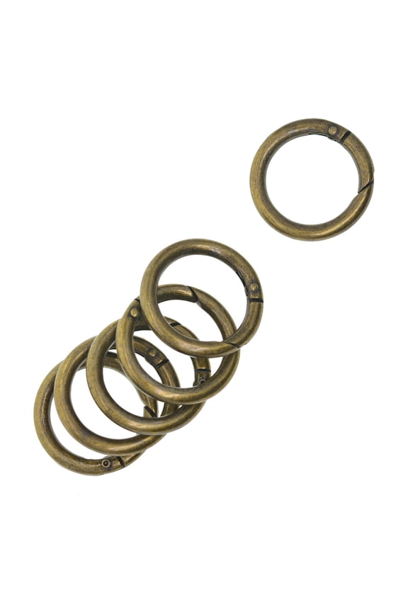 6 Pieces Spring Gate O Rings Metal Spring Rings Spring Rings Round Carabiner for Bronze