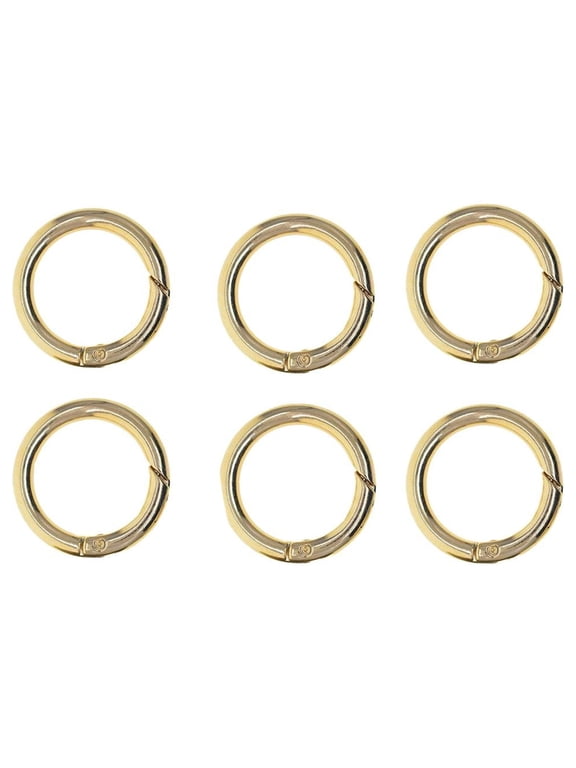 6 Pieces Spring Gate O Rings Metal Spring Rings Spring Rings Round Carabiner for Gold