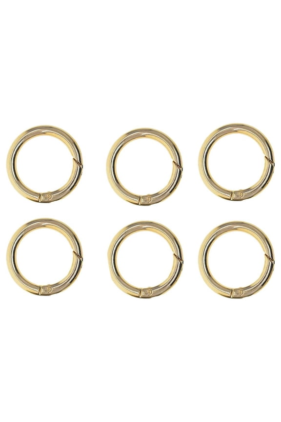 6 Pieces Spring Gate O Rings Metal Spring Rings Spring Rings Round Carabiner for Gold
