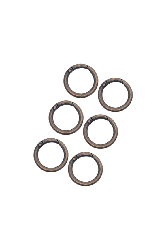 6 Pieces Spring Gate O Rings Metal Spring Rings Spring Rings Round Carabiner for Red Bronze
