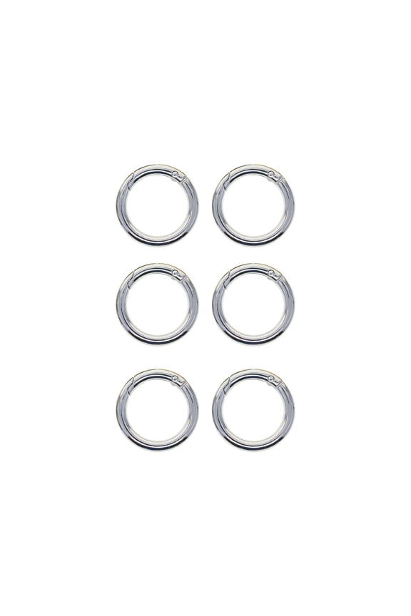 6 Pieces Spring Gate O Rings Metal Spring Rings Spring Rings Round Carabiner for Silver