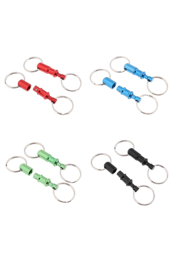 8Pcs/Set Detachable Pull Apart Quick Release Keychain Key Ring Separate Keyrings