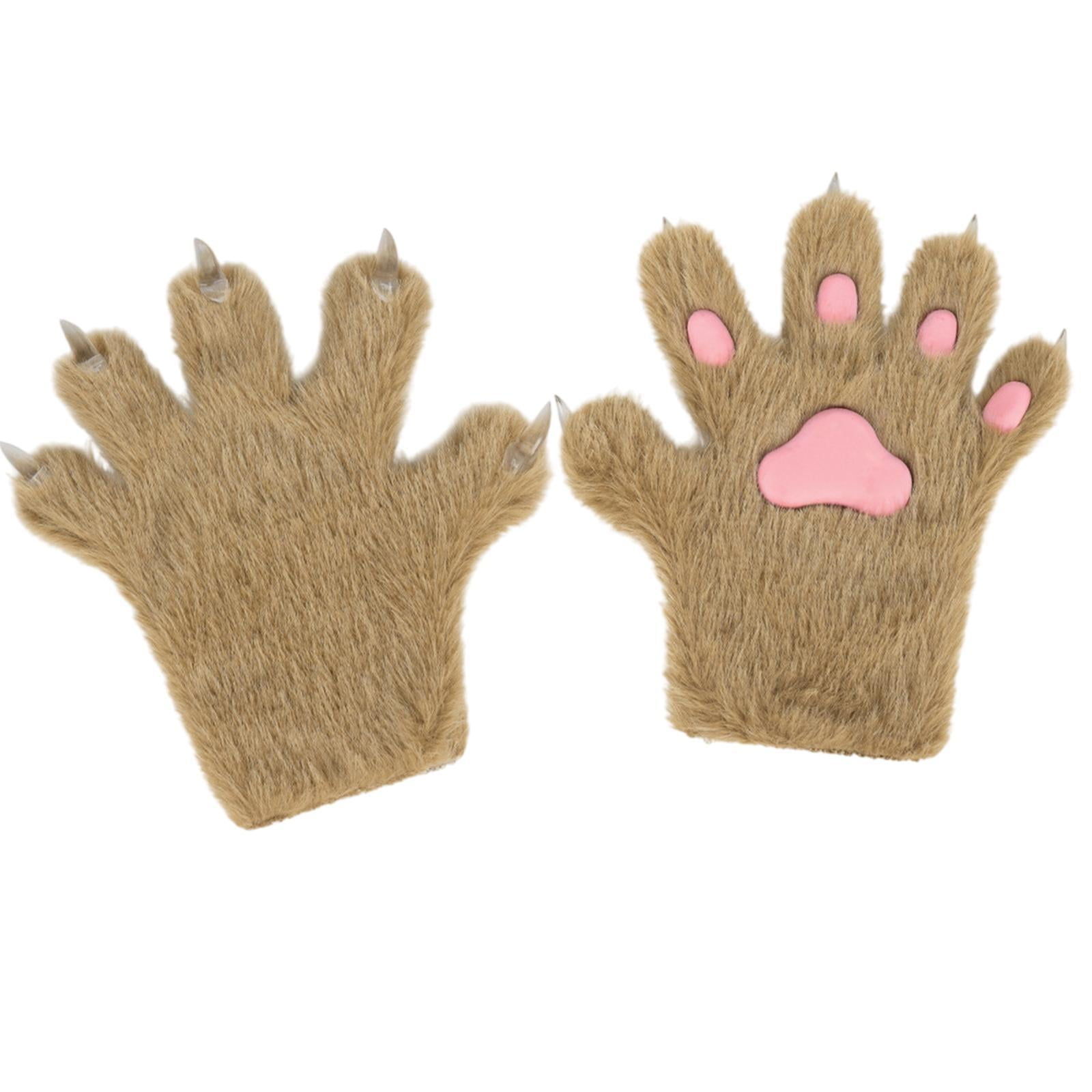 Wxqbjtam Animal Gloves Dress up Animal Claws Handwear Costume Accessories Men Women Props Khaki