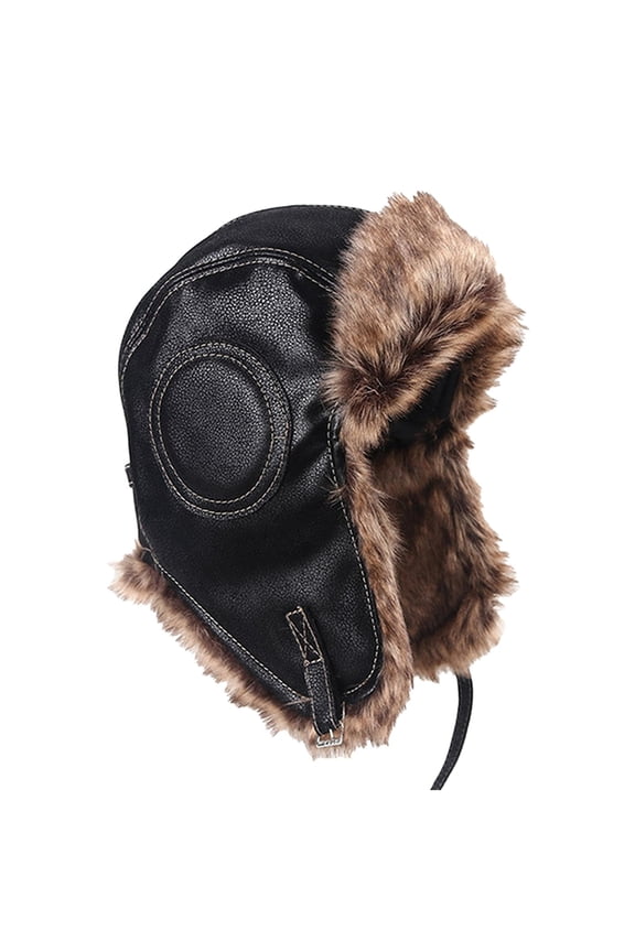 Arctic Explorer Trapper Hat - Insulated Winter Headwear for Extreme Cold Weather Black