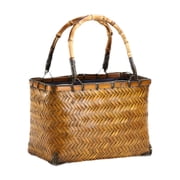 Wxqbjtam Bamboo Woven Tote Bag Clutch Vintage Style Versatile Purse Casual Lady Woven Bag Style E