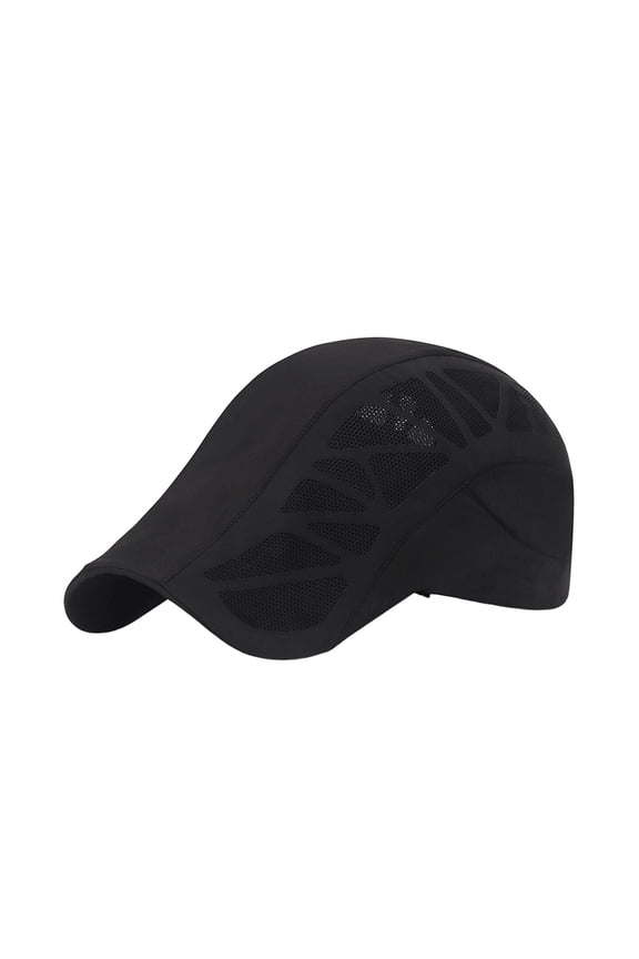Baseball Mesh Cap Golf Hat Sun Protection Adjustable Running Hat Visor Caps Cool black