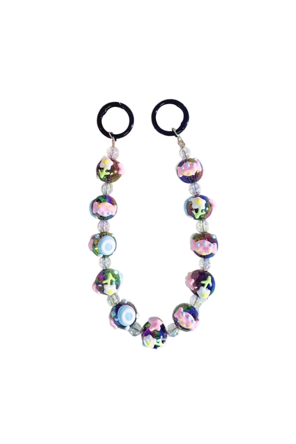 Beaded Keychain Crafting Multifunctional Cute Handcraft Decor Lightweight Key Brown