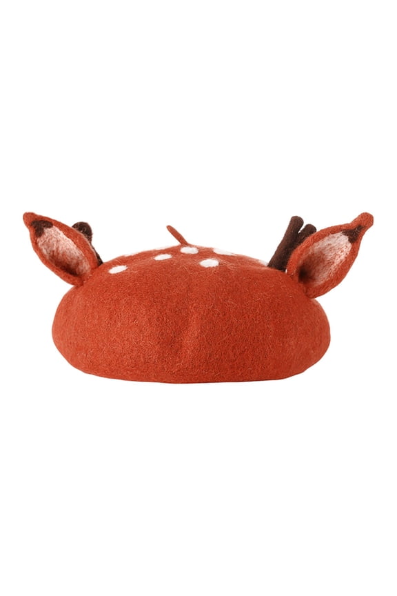 Beret Hat Deer Antler Ear Fashionable Autumn Winter Lightweight Cute Comfortable Adults