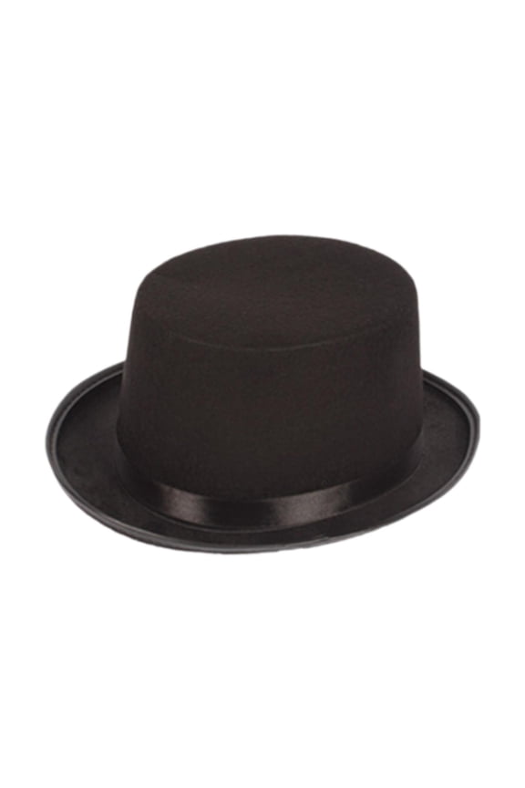Black Felt Top Hat Ceremonial Butler Costume Accessory for Festival Role Playing 54cmx10cm