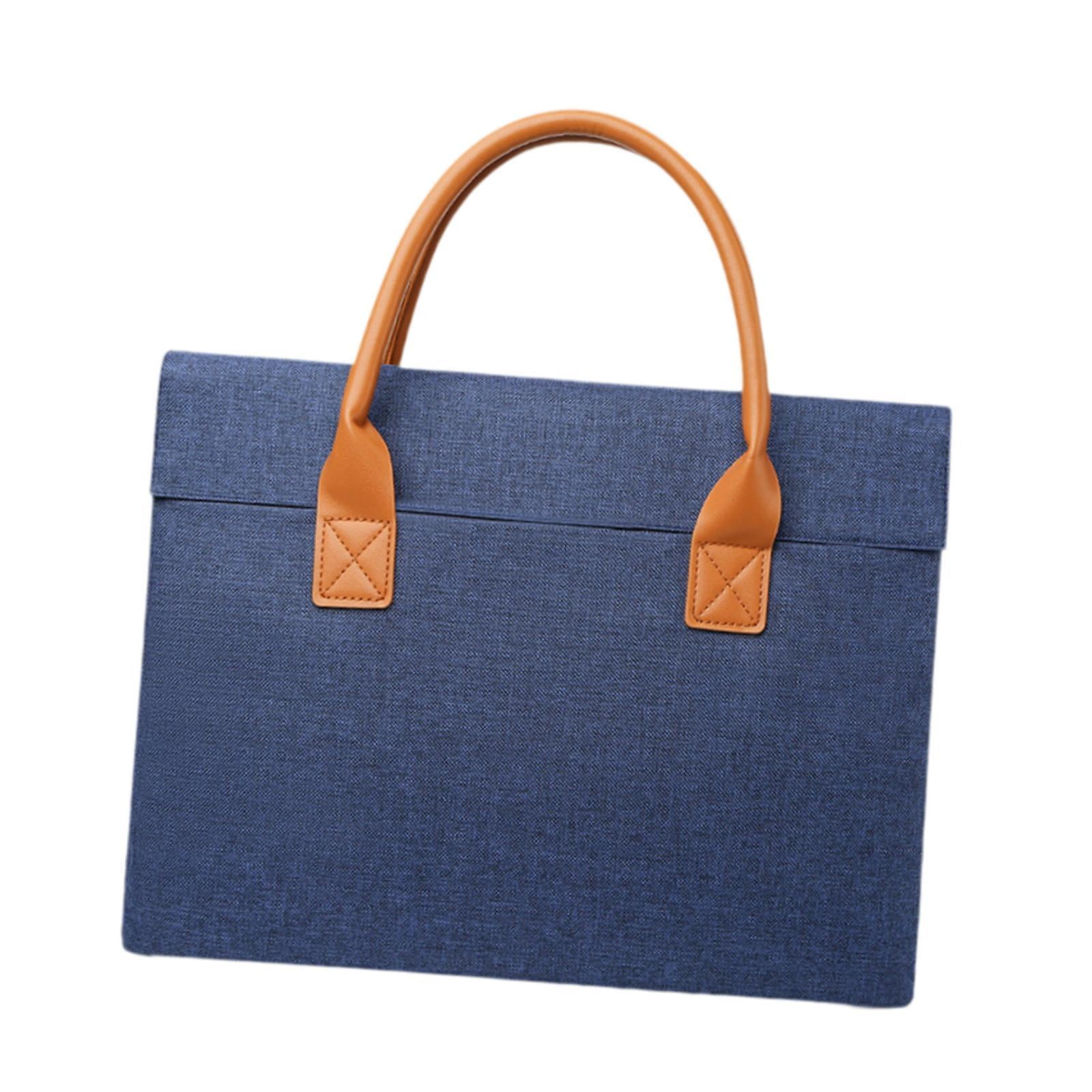 Wxqbjtam Briefcase for Men Women Business Wear Resistant Lightweight Stylish Oxford Cloth 43x31x4 cm Blue
