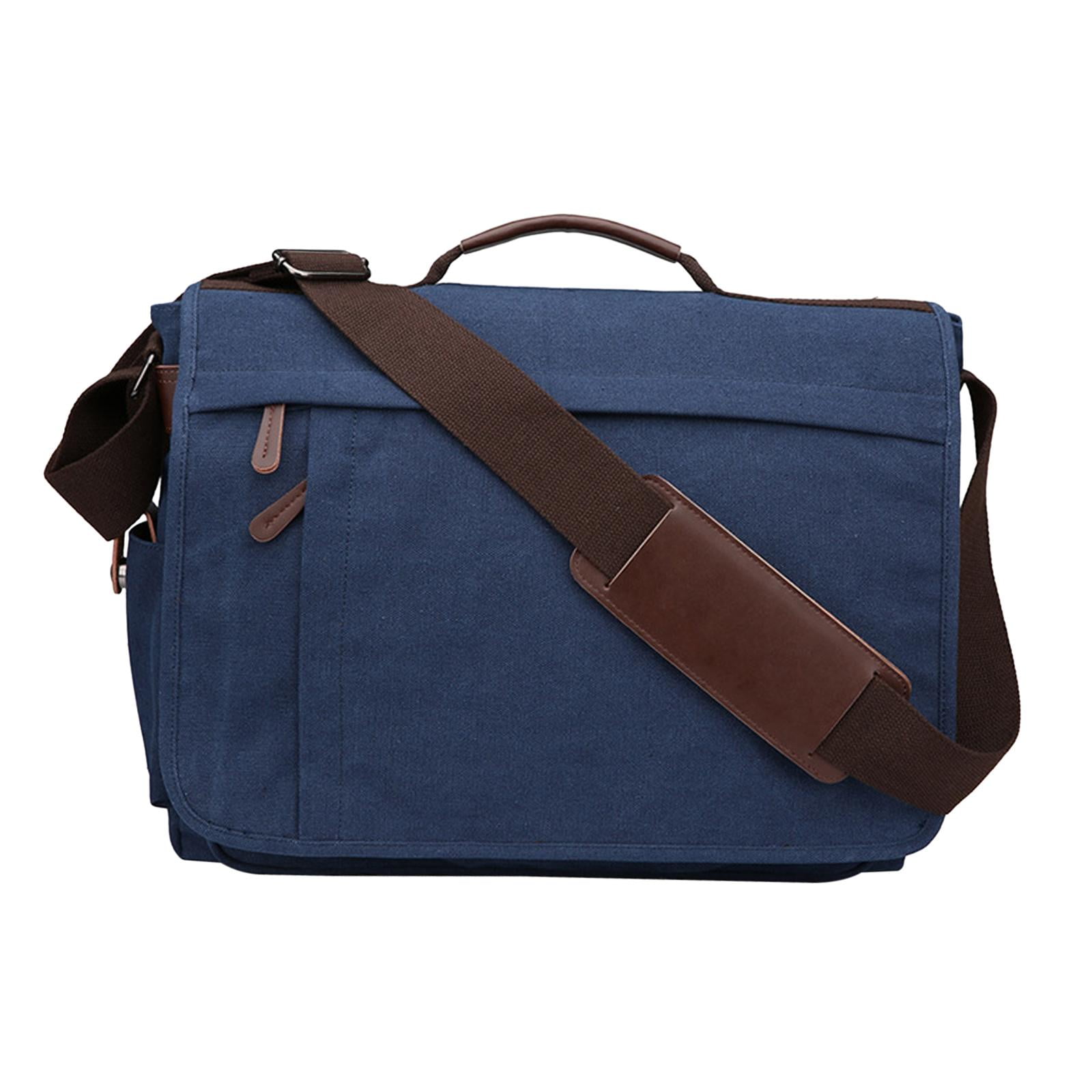 Wxqbjtam Business Briefcase Men Briefcase Satchel Wear Resistant Travelling Pouch Stylish Deep Blue