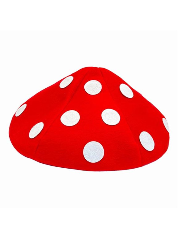Cartoon Spotted Mushroom Hat Beret Accessories for Themed Party Photography Prop Red Size S