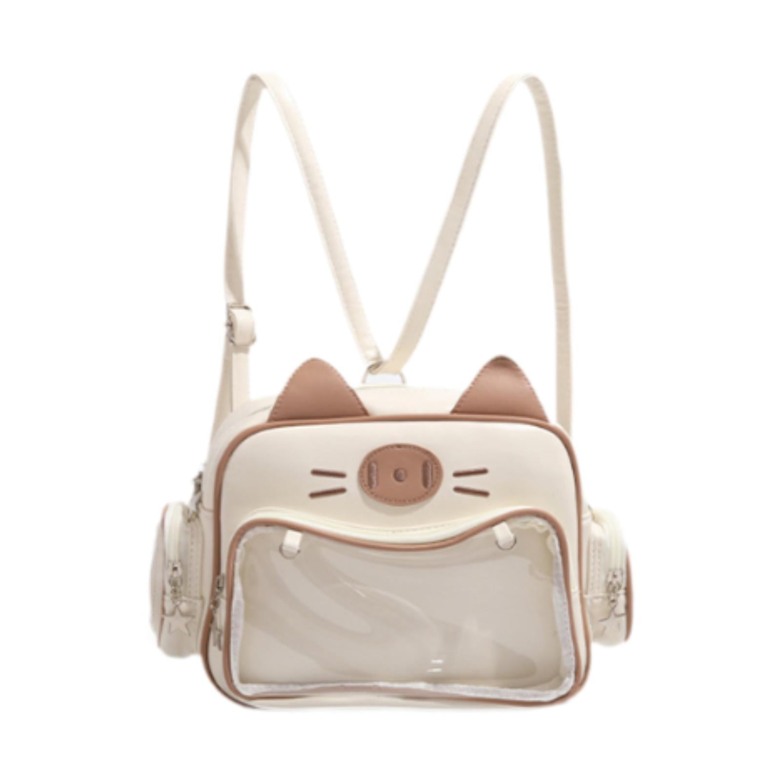 Wxqbjtam Cat Ita Bag DIY Cute Adjustable Strap Tote Bag PU Leather Women Shoulder Bag for Khaki