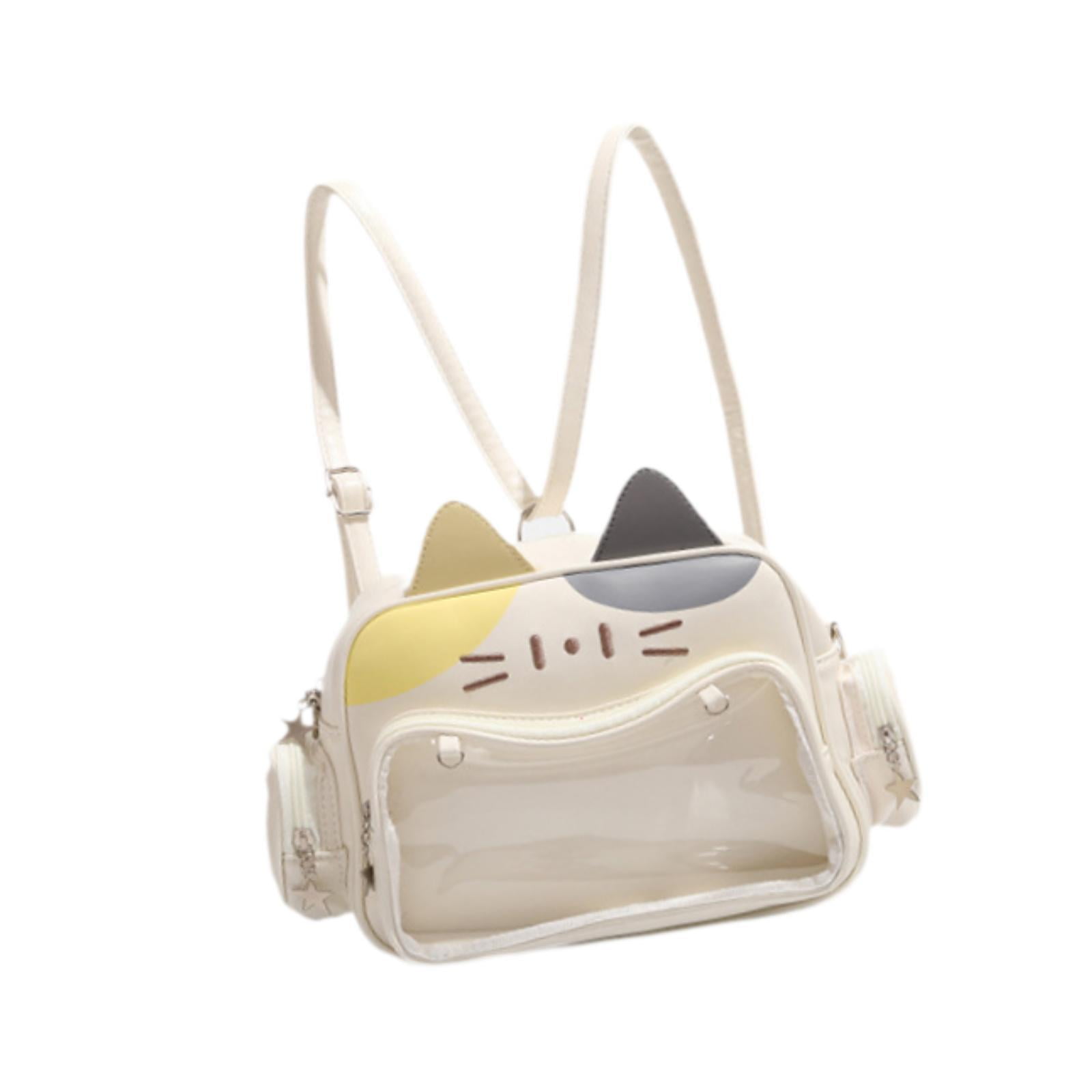 Wxqbjtam Cat Ita Bag DIY Cute Adjustable Strap Tote Bag PU Leather Women Shoulder Bag for Yellow