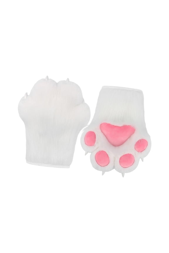 Cat Paws Gloves Costume Accessories Animal Claw Kitten Claw Gloves for Nightclub White