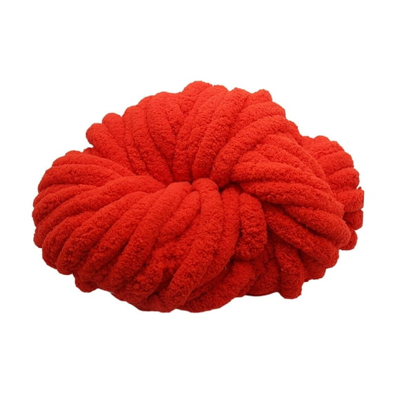 Wxqbjtam Chunky Chenille Yarn Acrylic Fibers Giant Soft Yarn Jumbo Bulky Yarn for Cushion Red, Chunky Yarn for Hand Knitting