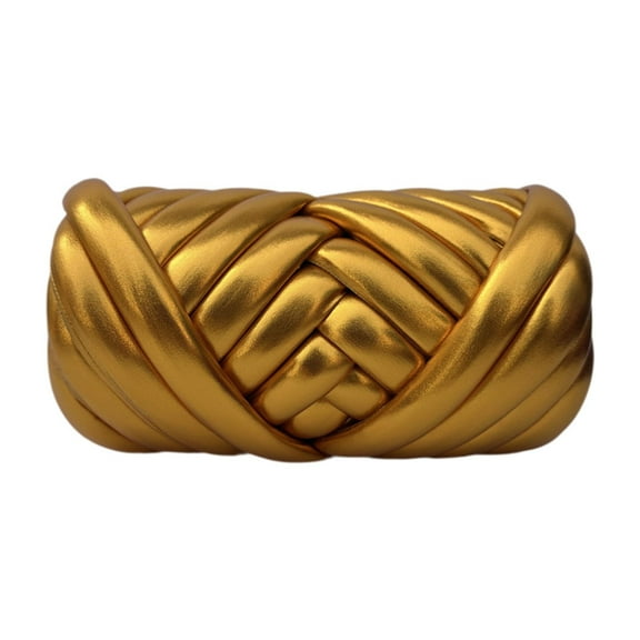 Wxqbjtam Chunky Yarn Bulky Yarn Braided Knot Hand Knit Length 590 inch Jumbo Tubular Yarn Gold