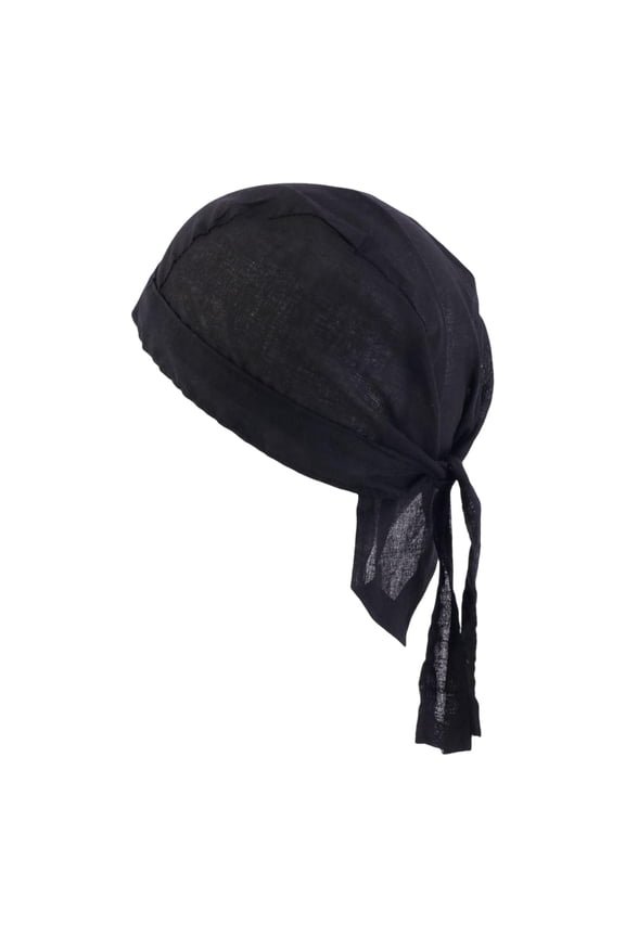 Comfortable Cotton Pirate Caps Headband Breathable Head Cycling Caps Black