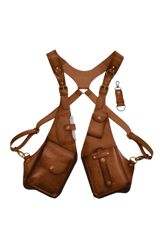 Concealed Underarm Backpack with Storage for Hiking and Steampunk Events, Design Khaki