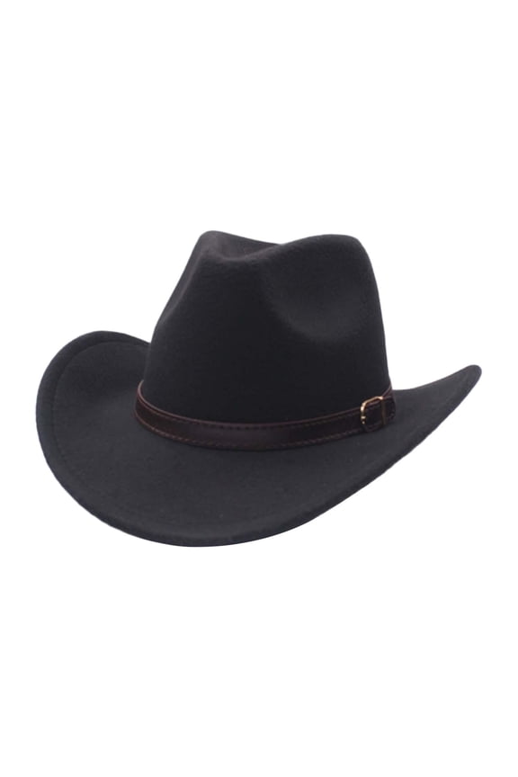 Cowboy Hat Casual Roll up Cosplay for Women Men Photo Props Versatile Fedora Hat Black