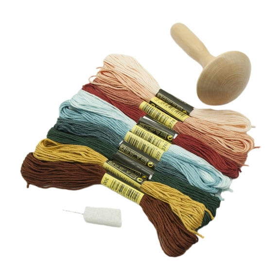Wxqbjtam Cute Darning Mushroom Shape with Threads Repair Tools Knitting Tools DIY Compact
