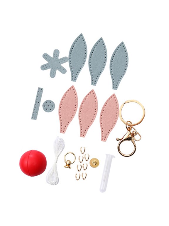 DIY Keychain Sewing Kit, Hot Air Balloon Pendant, Car Keychain, Colorful Hanging Blue and Pink