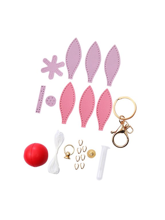 DIY Keychain Sewing Kit, Hot Air Balloon Pendant, Car Keychain, Colorful Hanging Pink and Purple