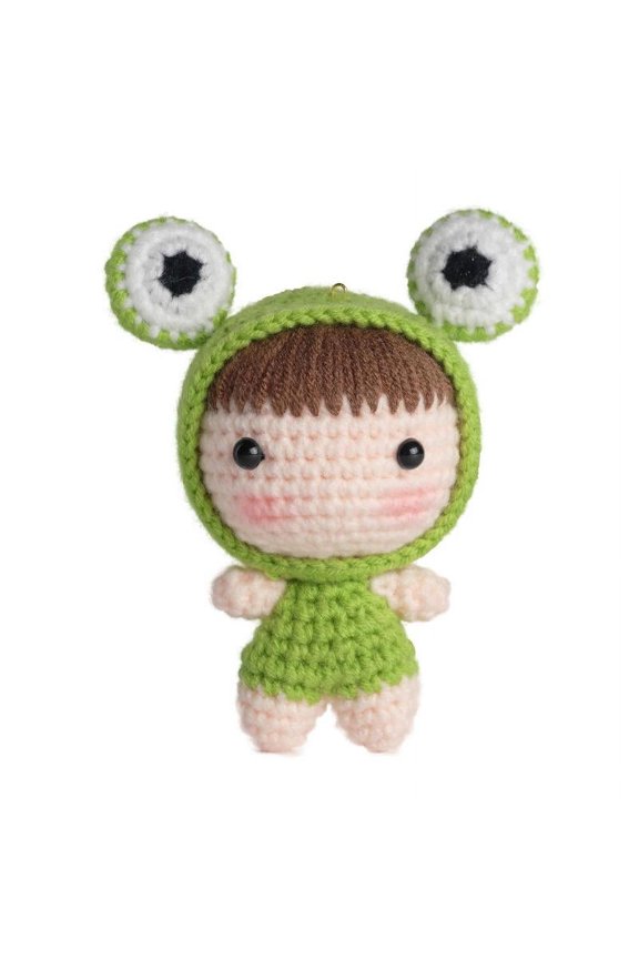 DIY Knitting Starter Kit Key Chain Easy to Use Arts Craft Needlework Crochet Kit Green