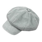 Wxqbjtam Denim Newsboy Caps Soft 8 Panels Flat Caps Womens Ladies Octagonal Hat LIght LIght Blue