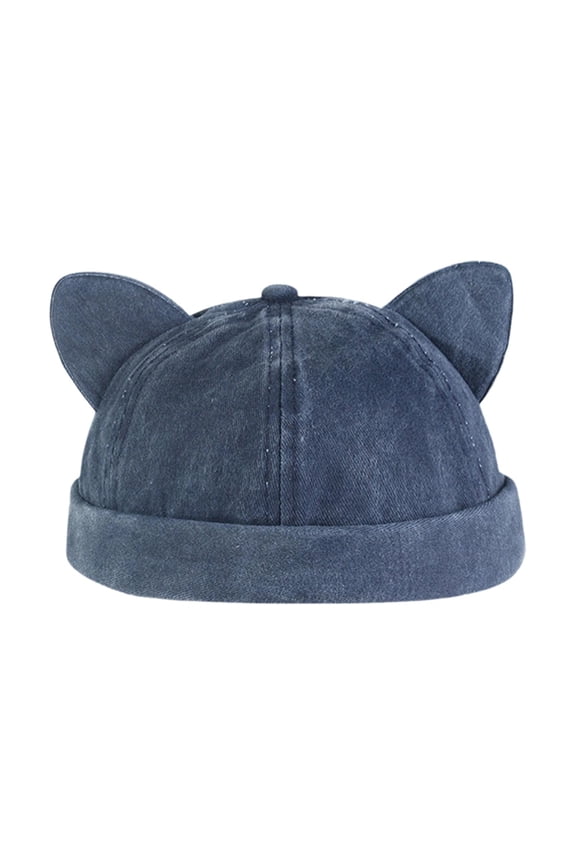 Docker Cap Beanie - Stylish Visorless Flip Sailor Skull Cap - Perfect for Dates, Dark Blue