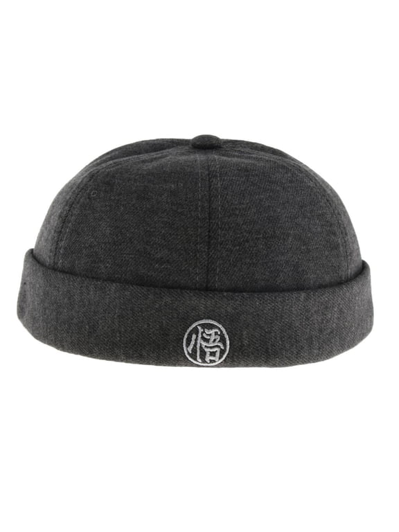 Docker Cap Docker Hat Brimless Made of Wool Felt, Comfortable And Skin-friendly Deep Gray B