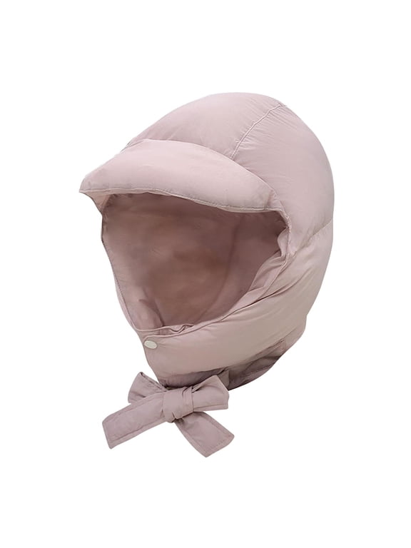 Down Hat with Ear Flaps Fashionable Lightweight Peaked Hat Baseball Cap Warm Hat pink