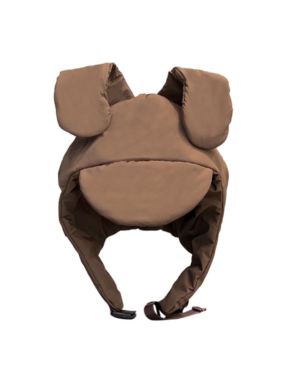 Down Hat with Earflaps Fashionable Cap for Women Baseball Cap with Bendable Ears Coffee