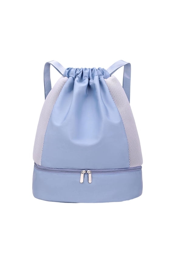 Drawstring Backpack Adjustable Shoulder Strap Sports Backpack Basketball Storage Blue