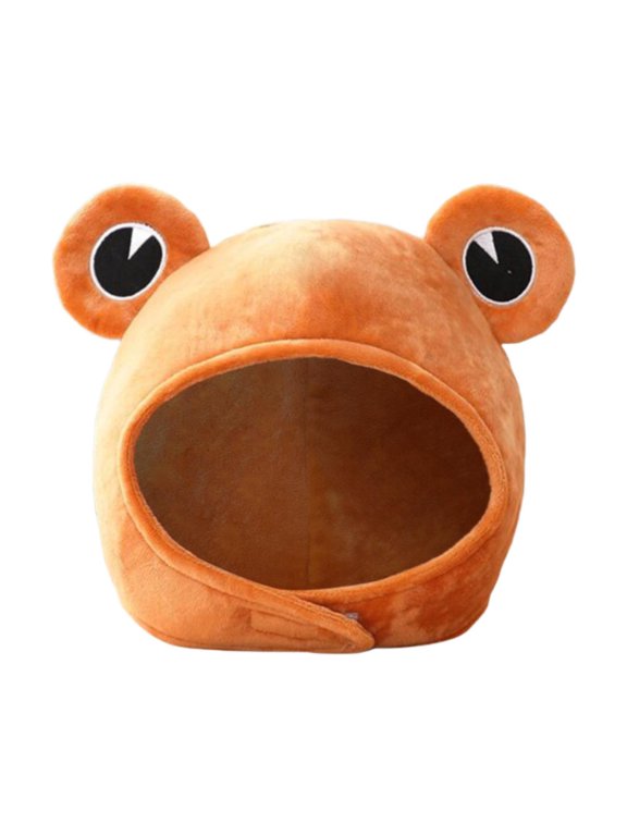 Frog Plush Hat Creative Fancy Dress Cartoon Soft Funny Novelty Hat for Halloween