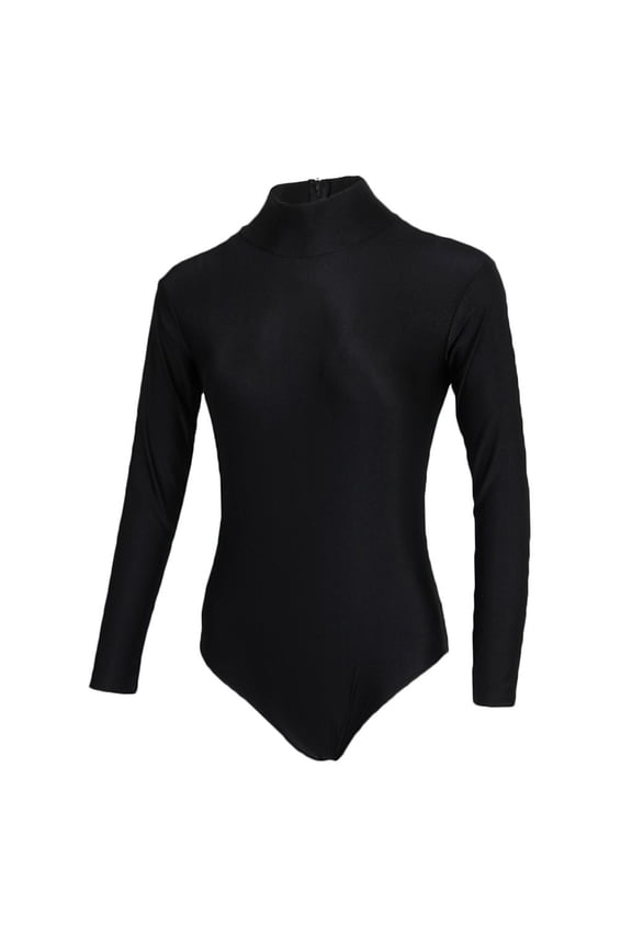From 1 pc for women long sleeve high neck zipped back leotards for gymnastics or L