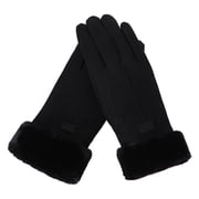 Wxqbjtam Gloves Mittens Full Finger Fashion Windproof Autumn Warm Touch Screen Womens for Black