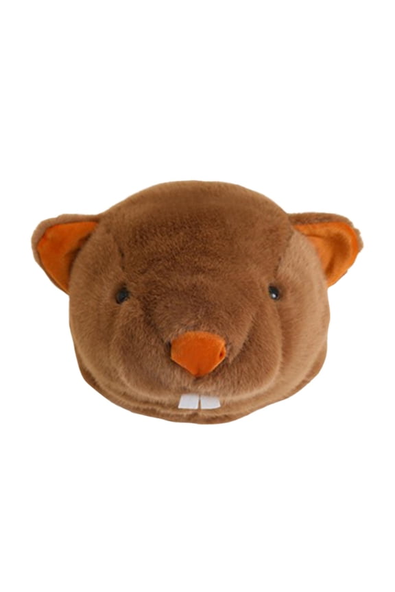 Groundhog Hat Cartoon Funny Plush Animal Headwear for Carnival Halloween Holiday