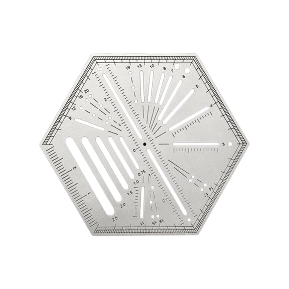 Wxqbjtam Hexagonal Ruler Craft Ruler Multifunctional Portable Home Useful Stainless Steel