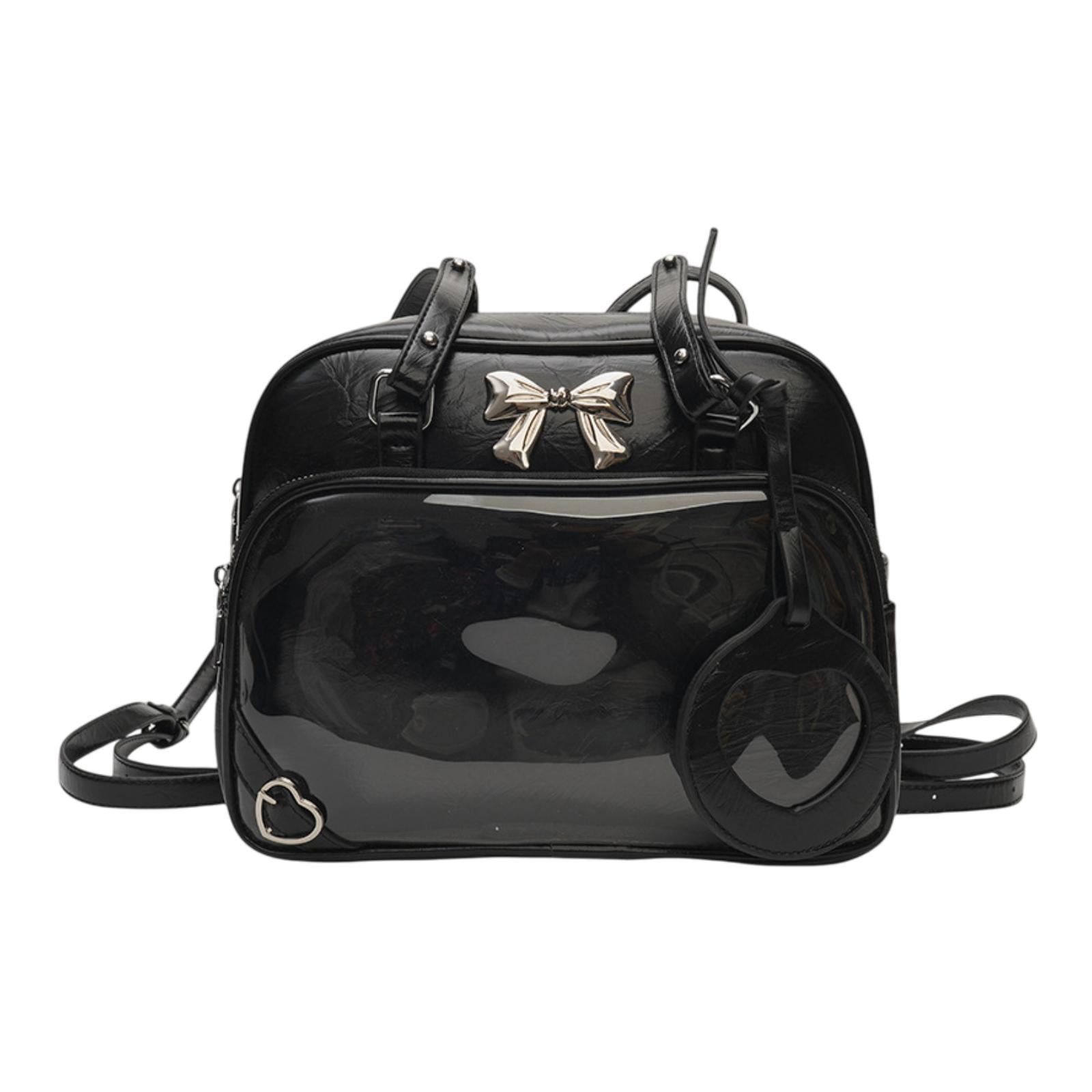 Wxqbjtam Ita Bag Clear Window DIY Cute Women Backpack for Cosplay Party Supplies Shopping Black