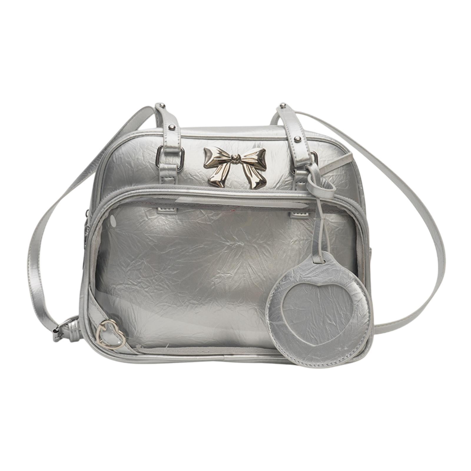 Wxqbjtam Ita Bag Clear Window DIY Cute Women Backpack for Cosplay Party Supplies Shopping Silver