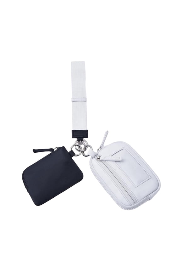 Keychain Wristlet Wallet Bag Nylon Waterproof Women Men for Party Fishing Street Black Gray