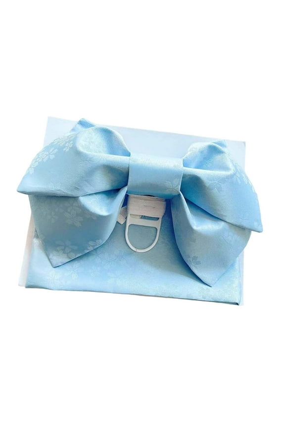 Kimono Obi Japanese Sash Belt Waistband Bow Floral Pattern Cummerbund Sash Blue