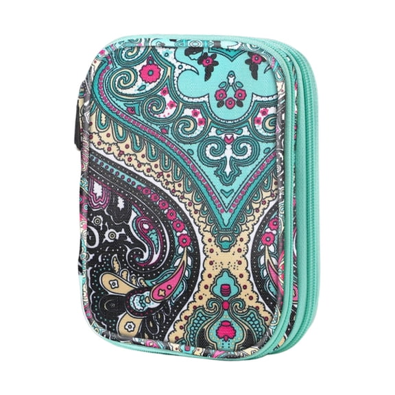 Wxqbjtam Knitting Needle Storage Bag Crochet Hook Case Keep in Place Portable with Zipper