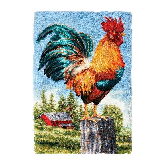 Wxqbjtam Latch Hook Carpet Decoration Door Mat Embroidery Carpet Set DIY Rug Crochet Yarn