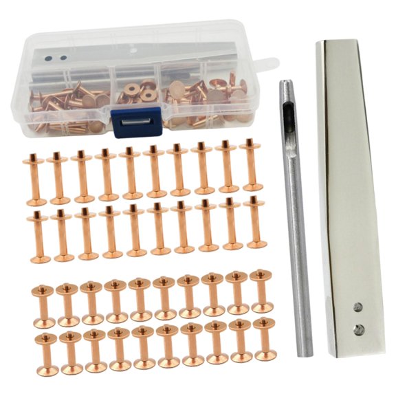 Wxqbjtam Leather Rivet Kit with Fixing Tool Rivet Metal Studs for DIY Leather C C