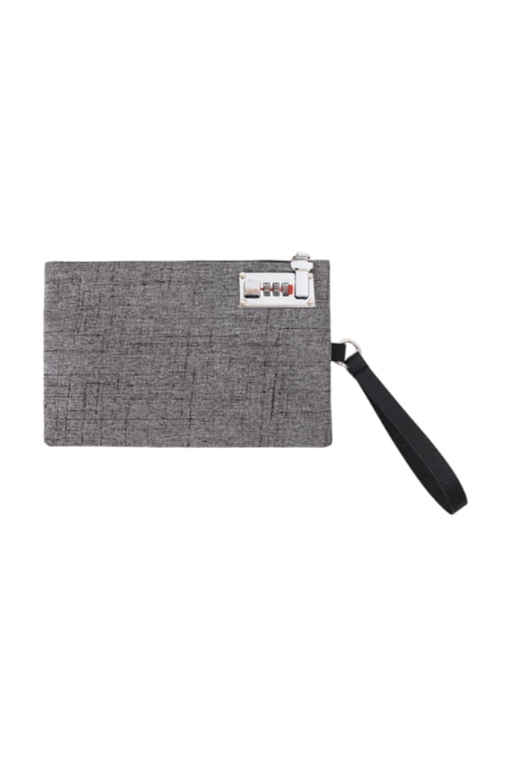 Lockable Hand Bag Water Resistant Portable Lightweight Certificate Organizer for Gray
