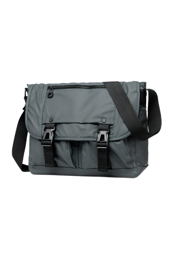 Messengers Bag Shopping Bag Nylon Waterproof Fashion Multiple Pockets Tote Purse Gray